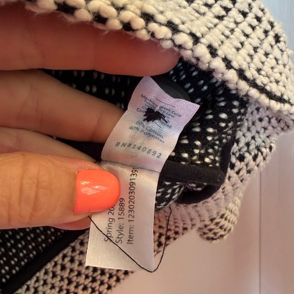 Marine Layer Birdseye Blazer black white contrast small women’s - Picture 4 of 5